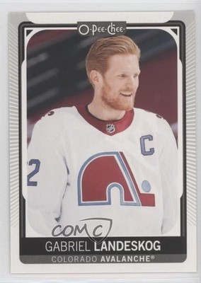 2021-22 O-Pee-Chee Close Up Head Shot Image Variation Gabriel Landeskog #161 7p4