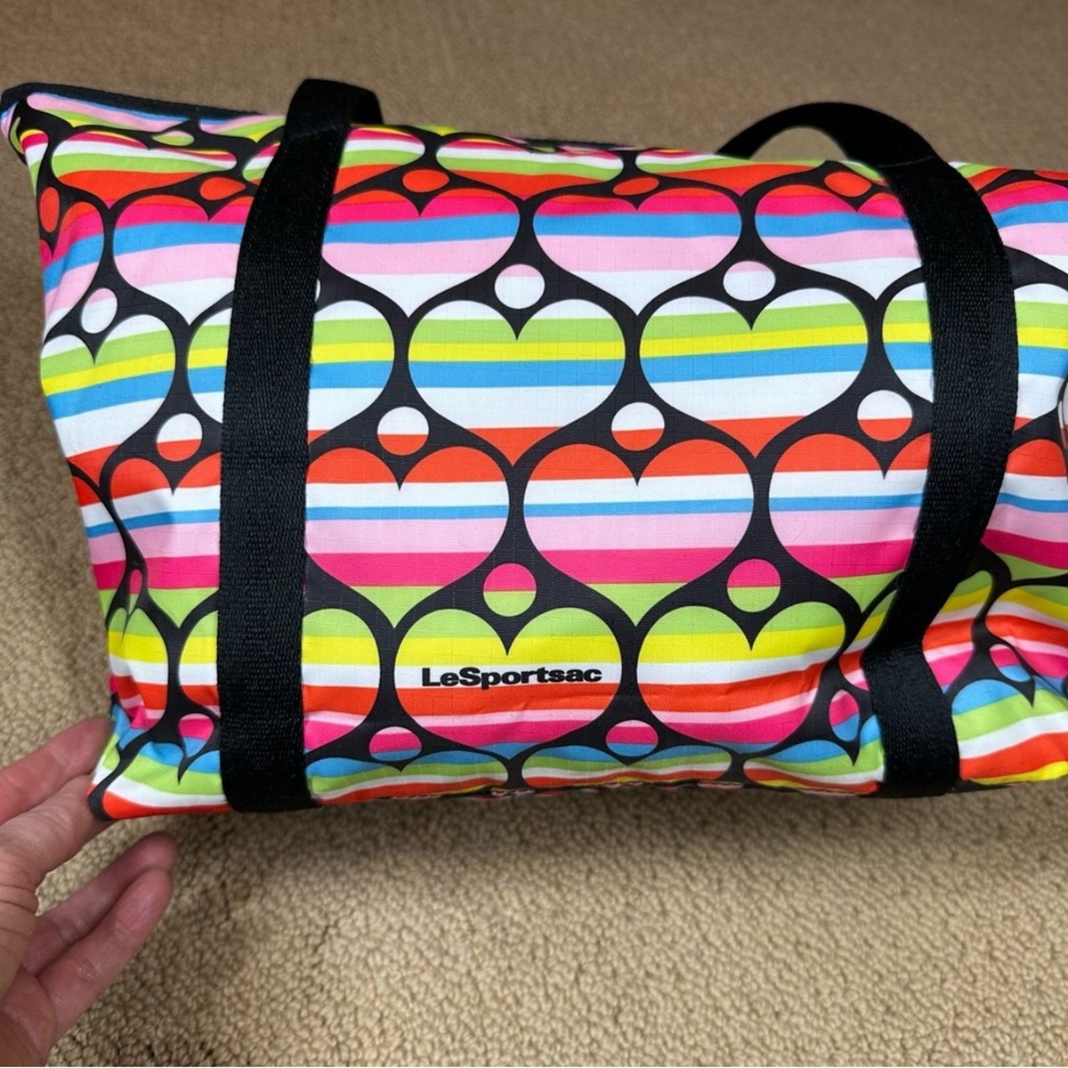 LeSportsac Rainbow Heart Tote 3 Bag Set NWOT | eBay display picture 1