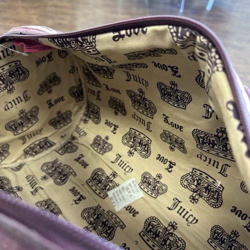 Neu mit Etikett Juicy Couture Pink Barrel DuffleBag Reiseetui Zylinder Velours gestreift neu - Bild 6 von 15