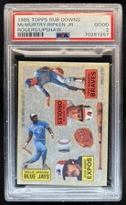 1985 Topps Rub Downs Craig McMurtry Cal Ripken Jr. Steve Rogers Upshaw PSA 2