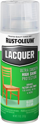 Rust-Oleum 1906830 Lacquer Spray Paint, 11 Oz, Gloss Clear