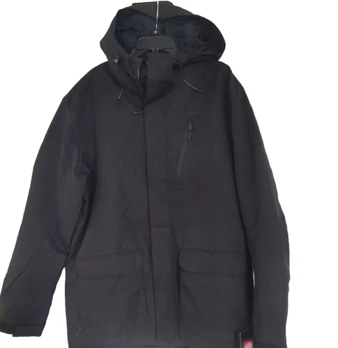 686 Men's Etex snowboard Jacket  size large color black wash out. image 3