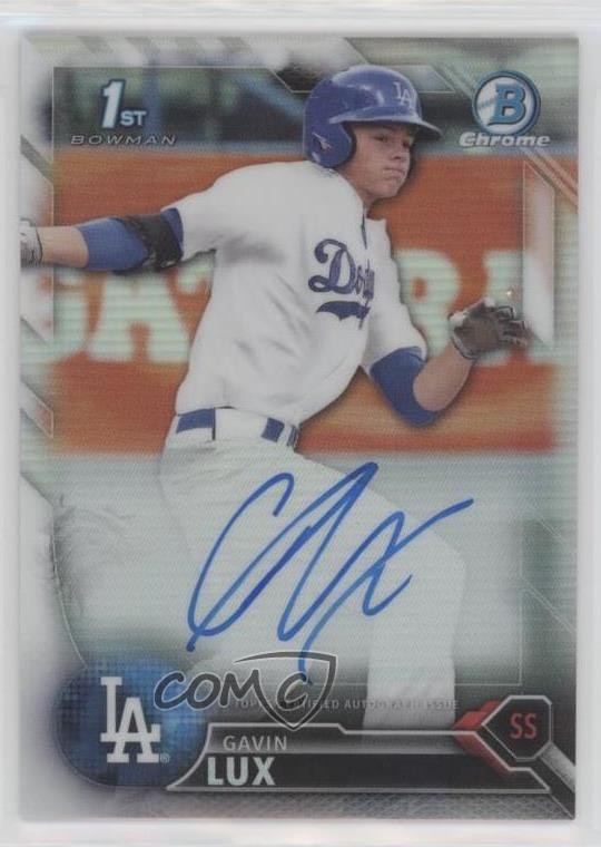 2016 Bowman Draft Chrome Pick Refractor 440/499 Gavin Lux #CDA-GL Auto 8b5