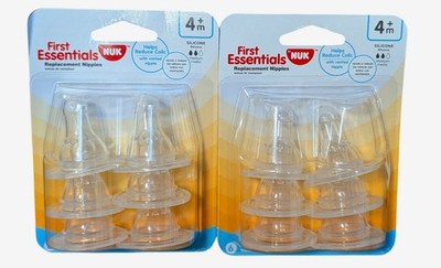 NUK First Essentials Replacement Nipples 4m+ - 6 Ct. Each - 12 Total 