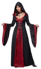 California Costumes Women  s Gothic Robe   Black/Red, Medium Size 8/10 