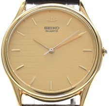 SALE!! SEIKO 7N01-8010 Gold Dial 34mm Quartz Vintage Men's Watch From JAPAN