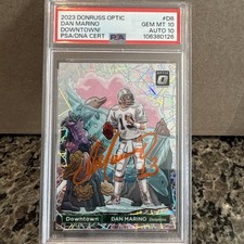 2023 Panini Donruss Optic - Downtown Dan Marino #D-8 PSA Dual Auto Graded 10/10