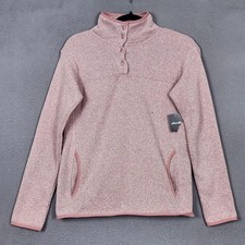 Eddie Bauer Radiator 2.0 Pullover Womens XS Pink Fleece Snap Mock Neck Pockets