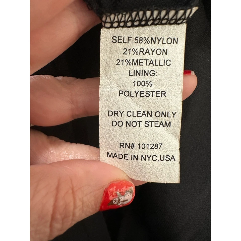 Alexia Admor Vestido de Fiesta Midi Negro Encaje Brillante Talla Mediana Foto 4 de 4