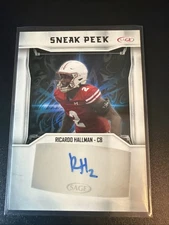 2024 Sage - Sneak Peek Autographs Auto #spa-rh2 Ricardo Hallman - Wisconsin