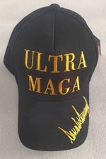 Trump 2024 2028 ULTRA MAGA SIGNATURE SERIES BLACK EMBROIDERED RED HAT CAP