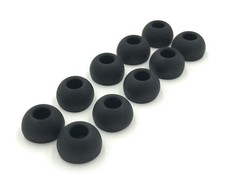 10 Pairs Large Black Silicone Replacement Ear Buds Tips Covers