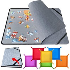 Folding Puzzle Board with 6 Sorting Trays and Felt Mat,for Storage and Saver,...
