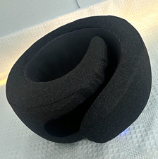 Black Memory Foam U-Shaped Neck Travel Pillow w/ Removable Cover Carry Bag