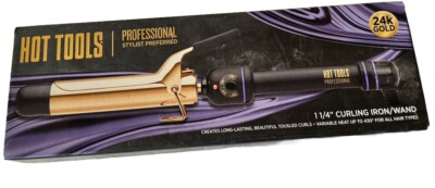 Hot Tools Pro Artist 24K Gold Curling Iron Long Lasting, Defined Curls 1-1/4 in