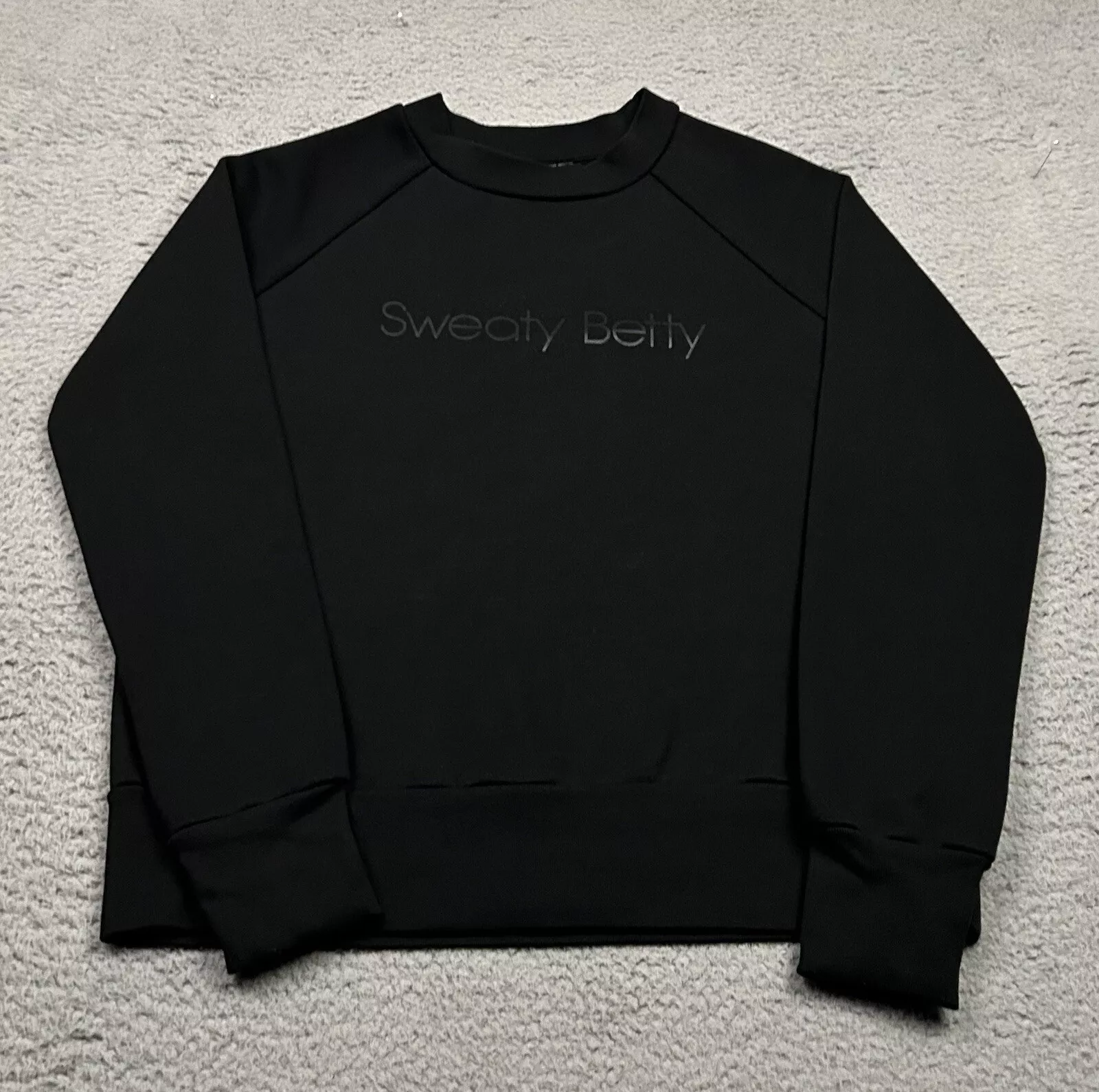 sweaty-betty oversized spellout logo sweatshirt
