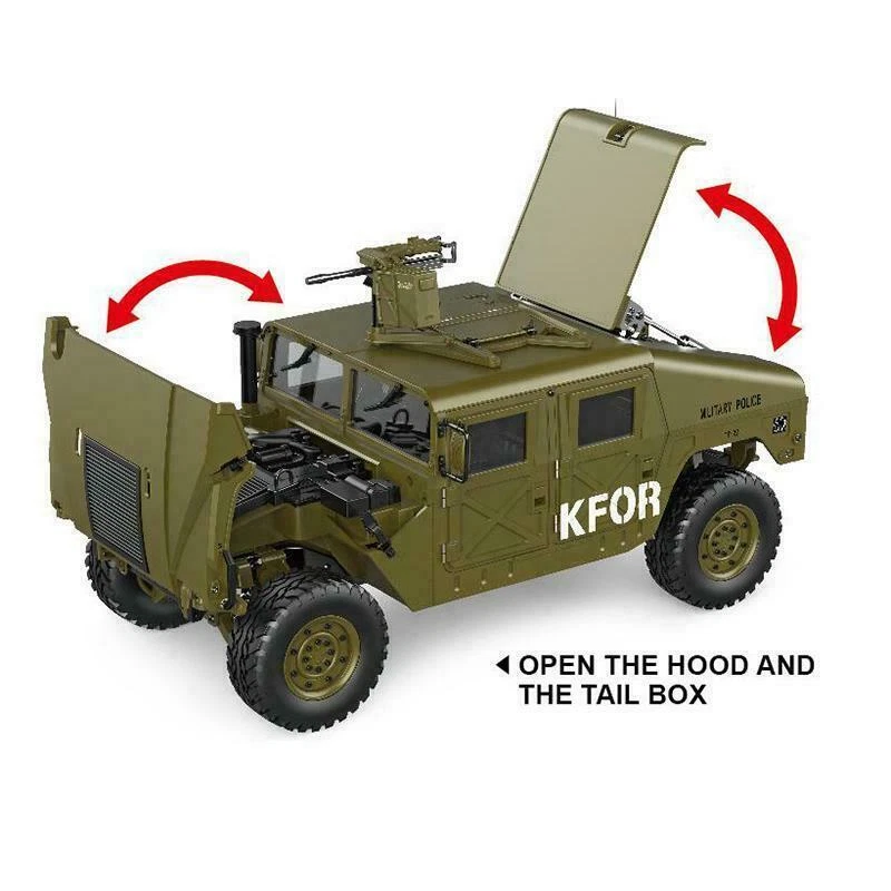 HG 1/10 RC 4x4 P408 U.S. Military Vehicle Racing Car 2Speed ESC Motor 16CH Radio - Image 2 of 4
