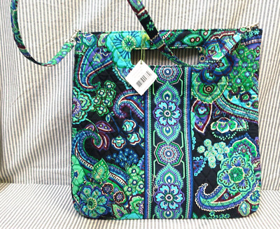VERA BRADLEY~NWT $48~''Blue Rhapsody'' 100% COTTON PAISLEY FLORAL TOTE 14X14