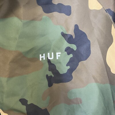 Huf Worldwide Camo zip in hoodie Skateboarding Jacket Mens Size