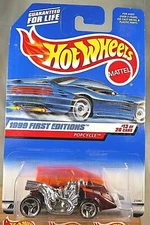 1999 Hot Wheels #913 First Editions 13/26 POPCYCLE Burgundy Variant w/Chrome 3Sp
