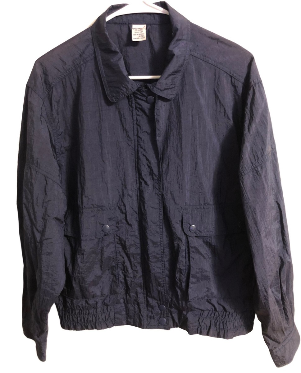 vtg Jantzen Windbreaker Sz PL Nylon Zip Pockets Lightweight