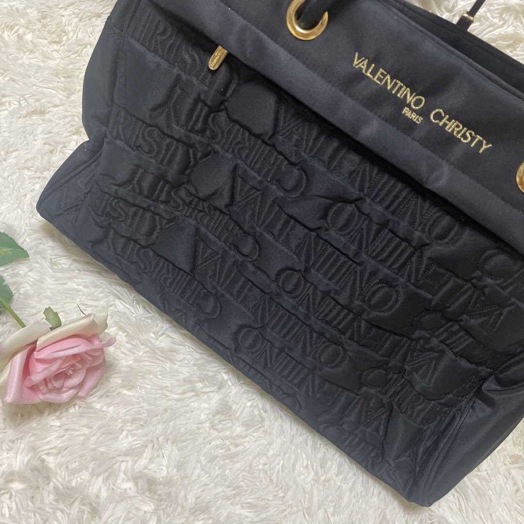 VALENTINO CHRISTY tote bag logo all over nylon black women's VALENTINO CHRISTY tote bag logo all over nylon black women's