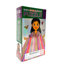 Crocodile Creek Holographic Puzzle 50 Piece Butterfly Girl Party Favor Brand New