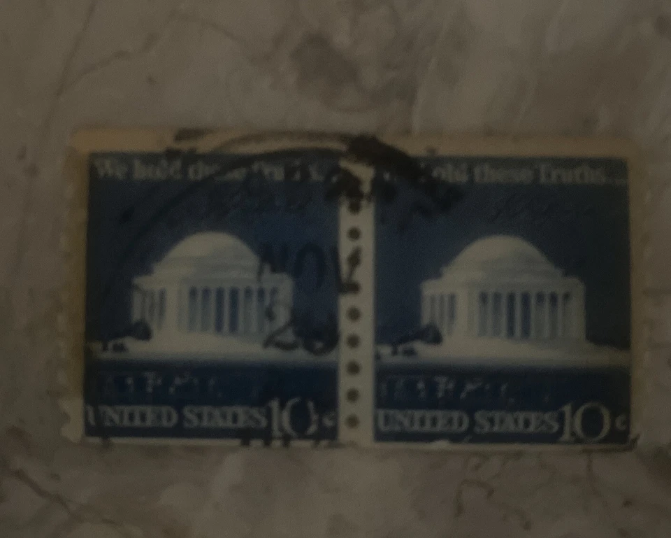 US Scott Jefferson Memorial Block Of 2 Stamps - Image 2 of 3