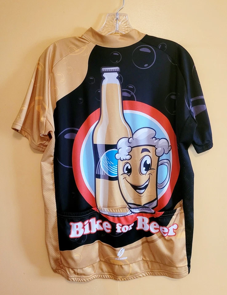 Bicicleta Para Cerveza Ciclismo Jersey Grande 3/4 Cremallera Bolsillos Traseros Scudo Pro Envío Gratis Foto 2 de 4