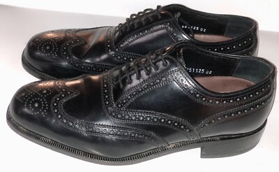 Florsheim 17066-01 Lexington Black Leather Wing Tip Dress 