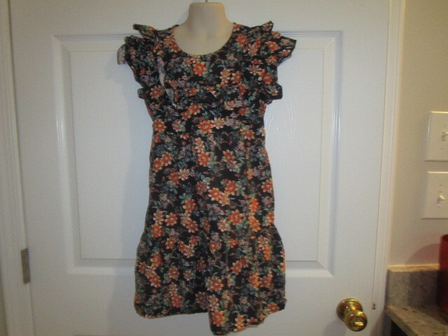 Wonder Nation Size 6/6x Girls Blue Dress With Pink Floral