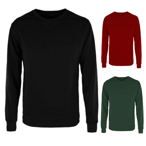 Felpa Uomo invernale Girocollo Maglia Tuta sportiva Moda Basic Felpata Sport  | eBay