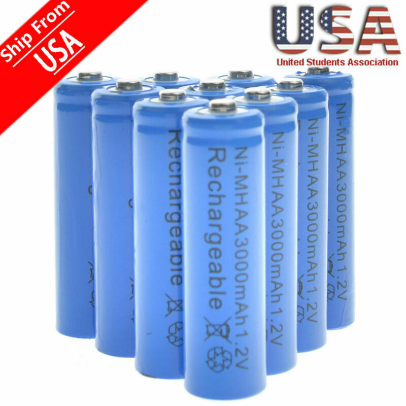 20 AA Rechargeable Batteries NiMH 3000mAh 1.2v Garden Solar Ni-MH Light LED USA-image