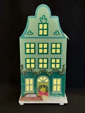 New Target Wondershop LED Paper House Putz Christmas Village Glittered Green