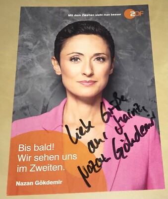 Nazan Gökdemir Original signierte Autogrammkarte ZDF Autogramm Karte TV #21