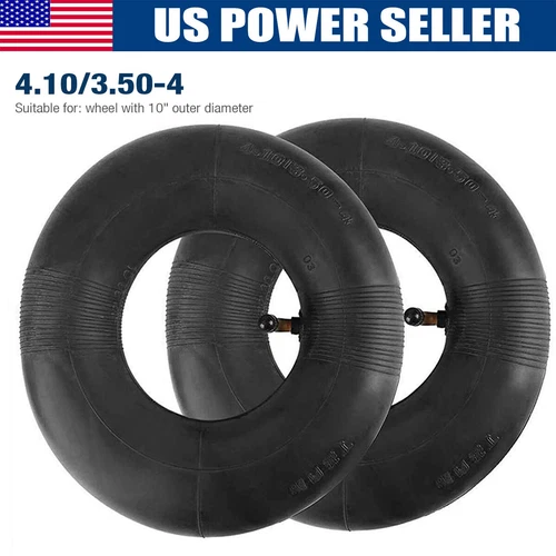2Pc 4.10 3.50-4" Inner Tube 410/350-4 for Hand Truck/ Dolly / Snowblower Tire