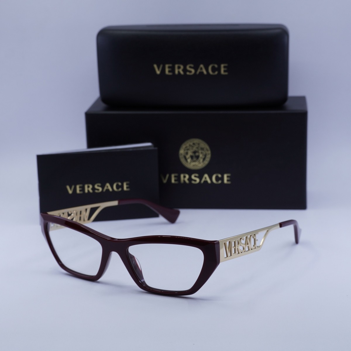 NEW VERSACE VE3327U 5381 Bordeaux 55mm Eyeglasses | eBay