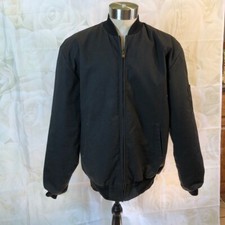 Black canvas work jacketw quilted lining size L