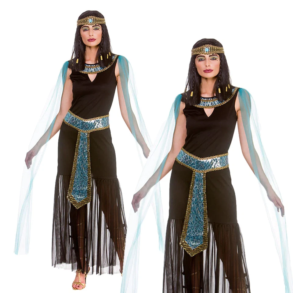Erwachsene Prinzessin Kleopatra Kostüm Ägyptische Kostüm Damen Outfit UK 6-24 - Bild 1 von 1