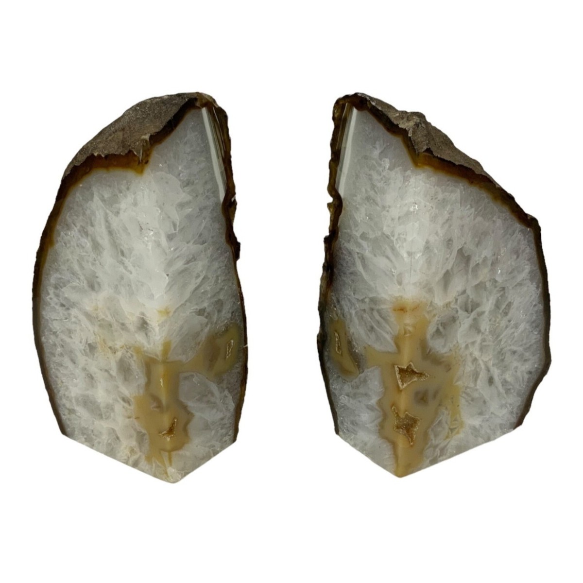 Natural Agate Geode Bookends Unique Crystal Book Holder Set  display picture 1