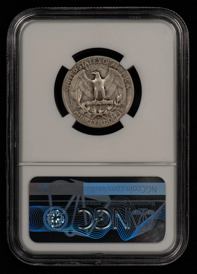 1942-D DDO  25c Silver Washington Quarter FS-101 Double Die - NGC VF 25 - X5820 - Image 3 of 4
