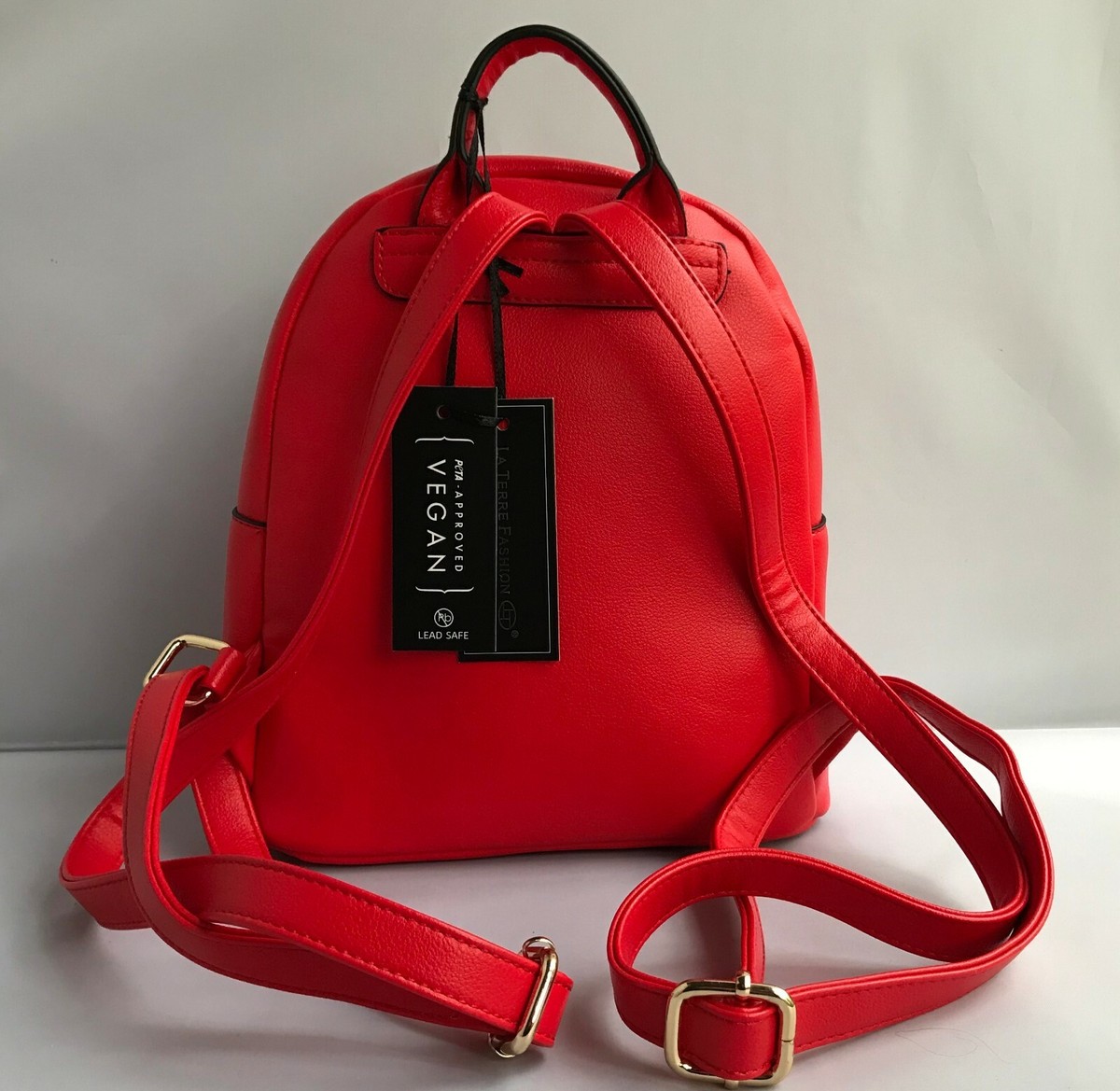 la Tierra fashion red backpack SET OF AUTHENTIC LA TERRE FASHION RED BACKPACK BRAND NEW  main image 2