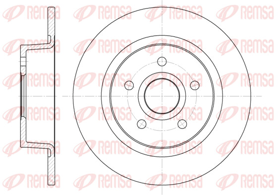 Remsa 2X Bremsscheibe Hinten Ø278 Mm Voll FüR Ford Transit Connect V408 Kasten-image