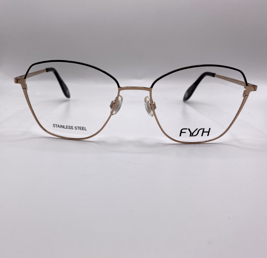 Круглая металлическая оправа для оптических очков FYSH 3653 S200 Black Gold 54-17-135 RX