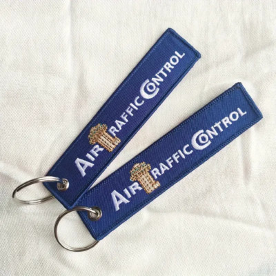 AIR TRAFFIC CONTROLLER Embroidered LUGGAGE BAG TAG   Airplane Aviation Keychain!
