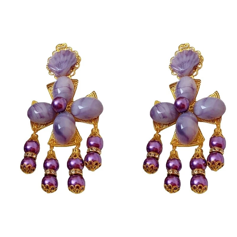 Resin Tassel Retro Fashion Earrings