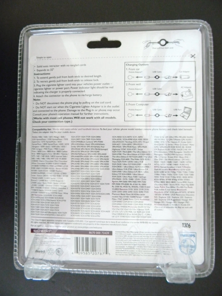 Universal Phone CHARGER Philips - LG Samsung Micro & Mini USB Nokia Blackberry - Image 3 of 4