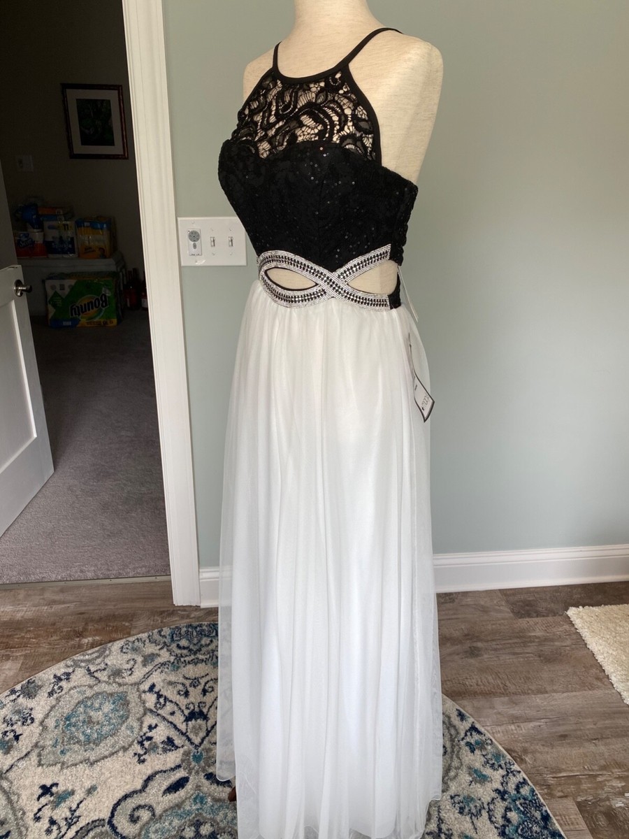 jr. size 5 black/white long, formal/prom gown NWTs! Gorgeous!!! | eBay