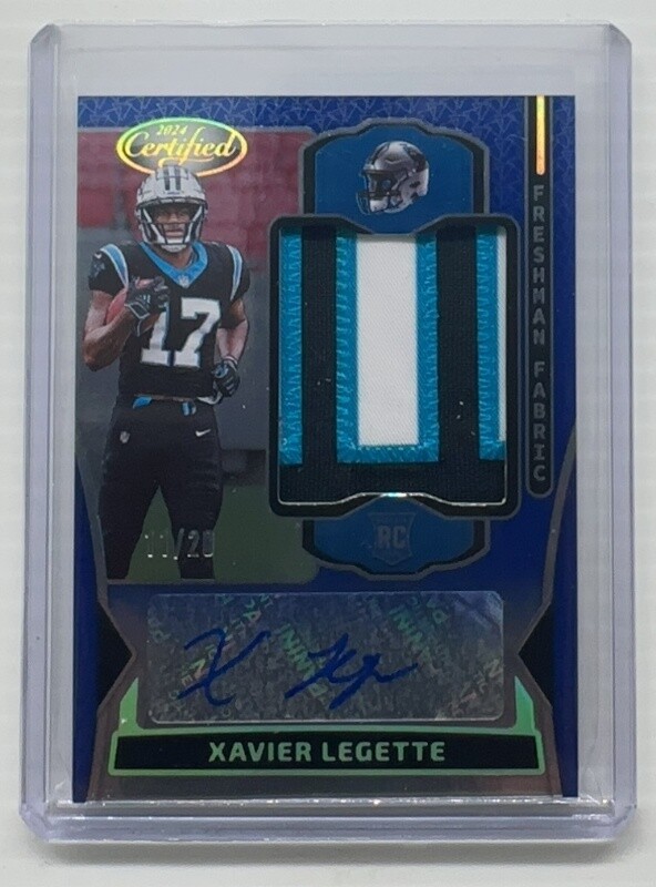 2024 Certified Xavier Legette Freshman Fabric RPA Blue Etch Patch Auto RC #11/20