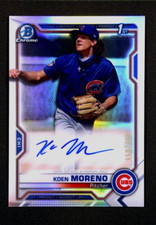 2021 Bowman Chrome Koen Moreno Prospect Auto Refractor /499 Cubs